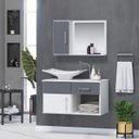 Ver imagem 1 de Gabinete Banheiro New Stilo 60 Cm Armário com Cuba e Espelheira:titanium