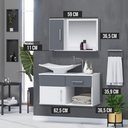 Ver imagem 2 de Gabinete Banheiro New Stilo 60 Cm Armário com Cuba e Espelheira:titanium