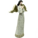 Ver imagem 3 de Anjo Decorativo com Gliter Branco Enfeite Resina Natal 38cm