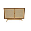 Ver imagem 2 de Balcão Buffet Ricco 113 Cm Laminado 2 Portas com Palhinha Amêndoa