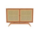 Ver imagem 6 de Balcão Buffet Ricco 113 Cm Laminado 2 Portas com Palhinha Amêndoa