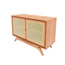 Ver imagem 5 de Balcão Buffet Ricco 113 Cm Laminado 2 Portas com Palhinha Amêndoa