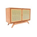 Ver imagem 3 de Balcão Buffet Ricco 113 Cm Laminado 2 Portas com Palhinha Amêndoa