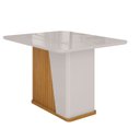 Ver imagem 2 de Mesa para Sala de Jantar 4 Lugares 1 Porta Harmonia Marrom/Marromle/Off White