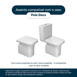 Tampa de Vaso Sanitario Polo Branco Gelo Para Bacia Deca - 4