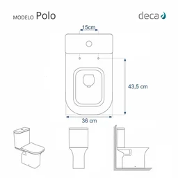Tampa de Vaso Sanitario Polo Branco Gelo Para Bacia Deca - 5