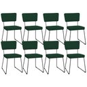Ver imagem 1 de Kit 08 Cadeiras Decorativas Para Sala De Jantar Allana L02 Suede Verde Musgo - Lyam Decor