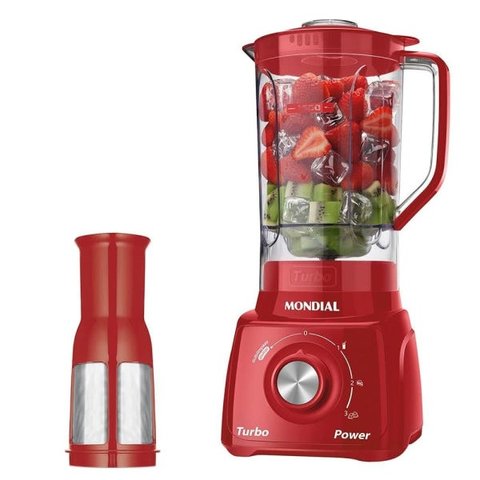 Liquidificador Mondial com Filtro 500W 2.2L Vermelho L-99-Fr - 127V