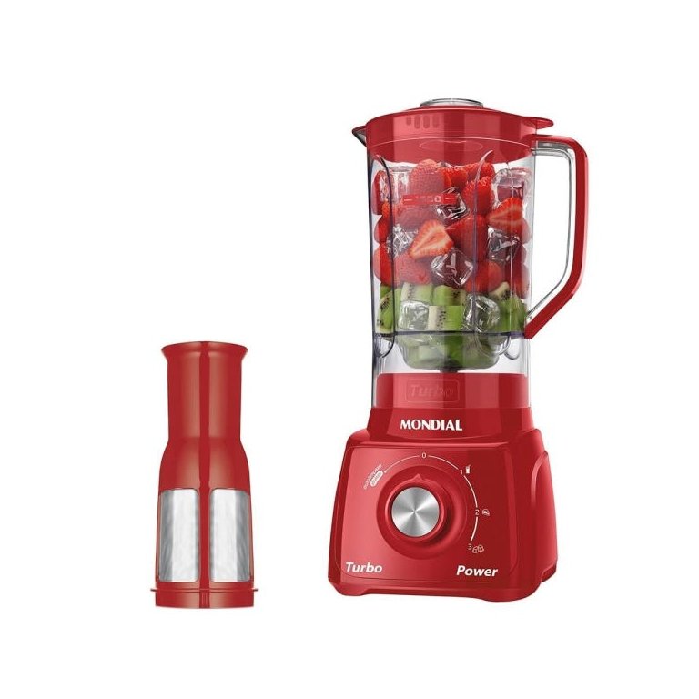 Liquidificador Mondial com Filtro 500W 2.2L Vermelho L-99-Fr - 127V