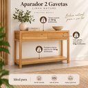 Ver imagem 5 de Aparador 2 Gavetas 130cm Nature em Madeira Maciça - Rústico Claro