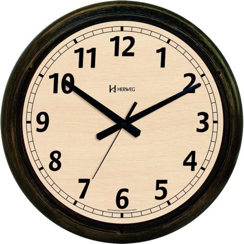 Relógio de Parede 40 Cm Ouro Velho Retrô Herweg 6654-245 Ouro Envelhecido
