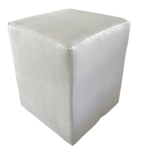 Puff Quadrado Sued Premium Bege Sua Casa Decor