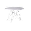 Ver imagem 1 de Mesa Eames Ferro Branco Tampo Redondo Madeira Branco 90cm