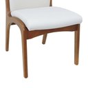 Ver imagem 4 de Kit 2 Cadeiras Tulipa Madeira Maciça Assento Encosto Estofado Corano Bege Amêndoa Decorise