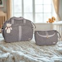 Ver imagem 1 de Kit Bolsa Maternidade Bolsa G e Bolsa P Infantil Luxo Amor:cinza
