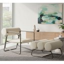Ver imagem 2 de Poltrona com Puff Flow Bouclé Off White - Sallar Home