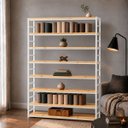 Ver imagem 1 de Estante Multiuso Organizador Livreiro Estilo Industrial 180x130 Branco Natural