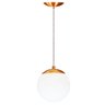 Luminária Pendente Lustre Bola Vidro Leitosa Decoração Cobre - 1