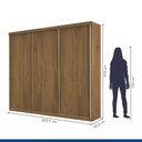Ver imagem 2 de Guarda Roupa Casal 3 Portas 4 Gavetas de Correr Itália -Mt- Rei de Casa Freijó