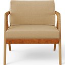Ver imagem 6 de Kit 03 Poltronas Decorativas Sala Estar Pietra L02 Couríssimo Camel Linho Bege Escuro - Lyam Decor