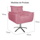 Ver imagem 5 de Poltrona Decorativa Hall de Entrada Base Giratória de Metal Opala Suede Rosa Barbie - LM DECOR