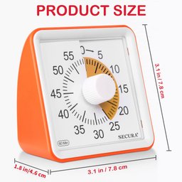 Secura Timer Visual de 60 Minutos para Sala de Aula e Estudo (laranja) - 7