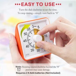 Secura Timer Visual de 60 Minutos para Sala de Aula e Estudo (laranja) - 2