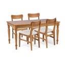 Ver imagem 1 de Conjunto Sala de Jantar Madeira Maciça Mesa Amarilis e 4 Cadeiras Estofadas Olmo