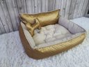 Ver imagem 7 de Cama M Dourada e Bege Pet Colchão para Cachorro Caminha M Caes e Gatos Personalizada com Nomes