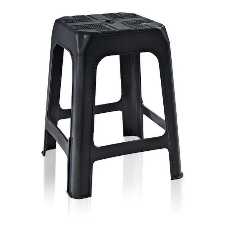 Banqueta Preta Adulto 45 Cm Plástica Arqplast