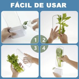 Dispenser Recipiente Conserva Ervas Frescas Armazenamento Geladeira Alecrim Salsa Aspargo Hortela Co - 7