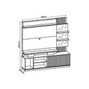 Ver imagem 3 de Estante para Sala Lupi TV até 55 Polegadas c/ 1 Porta de Correr e 3 Nichos Carvalho/Griz - DJ Móveis