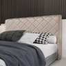 Cabeceira Cama Box Queen 1,60m Estofada Capri Linho Bege - 1
