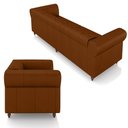 Ver mais imagens de Conjunto de Sofá Sala de Estar Stanford Chesterfield 2 e 3 Lugares 180cm/240cm Pés Madeira Couro Car