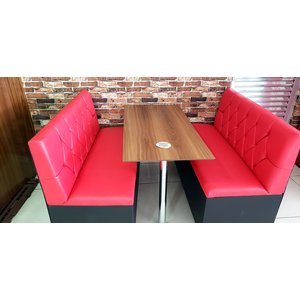 Conjunto com 2 Poltronas 1 Mesa - 2 Cores Vermelho e Preto