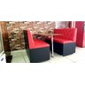 Conjunto com 2 Poltronas 1 Mesa - 2 Cores Vermelho e Preto - 3