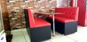 Ver imagem 3 de Conjunto com 2 Poltronas 1 Mesa - 2 Cores Vermelho e Preto