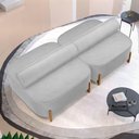 Ver imagem 1 de Kit 02 Sofás Ilha Orgânico Living Closet Evo 125cm 02 Lugares Veludo Cinza Claro - Desk Design
