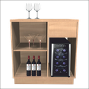 Ver imagem 1 de Balcão Buffet Bar Bancada Para Embutir Adega 8 Garrafas - Nogueira