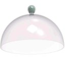 Ver imagem 2 de Kit 8 Cúpulas Plástico 25cm Bolos Tortas Doces Pratos Verde Menta Bubble Crippa