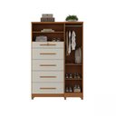 Ver imagem 2 de Cômoda com Sapateira Imperial 1 Porta 5 Gavetas Cinamomo Areia Zanzini