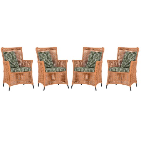 4 Poltronas Igapó Alumínio Micro Pintura Preta Corda Náutica Estofado 5
