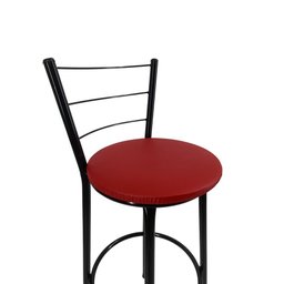 Kit 4 Banquetas Alta Preta Cozinha Gourmet Americana Balcão:vermelho - 3