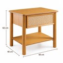 Ver imagem 4 de Mesa de Apoio com Gaveta Ratan Nature Laminada Mel