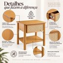 Ver imagem 5 de Mesa de Apoio com Gaveta Ratan Nature Laminada Mel