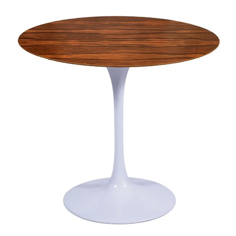 Mesa Saarinen Redonda Pau Ferro 137cm - Base Branca mgsaarinen