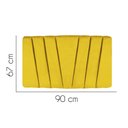 Ver imagem 2 de Painel Cabeceira Estofada Bélgica 90cm Cama Box Solteiro Veludo Amarelo- Mabe Magazine