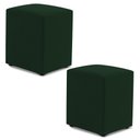 Ver imagem 1 de Kit 02 Puffs Decorativos Sala de Estar Quadrado 36x47cm Veludo Verde - Desk Design