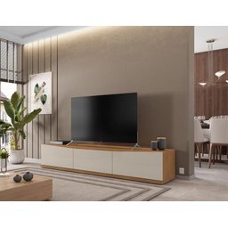 Rack para Tv Eros 1,80m Cedro/off White - Casa D - 3