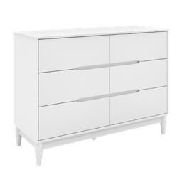 Cômoda Branca para Quarto Infantil 6 Gavetas Linha Tomi Quater Móveis - 2